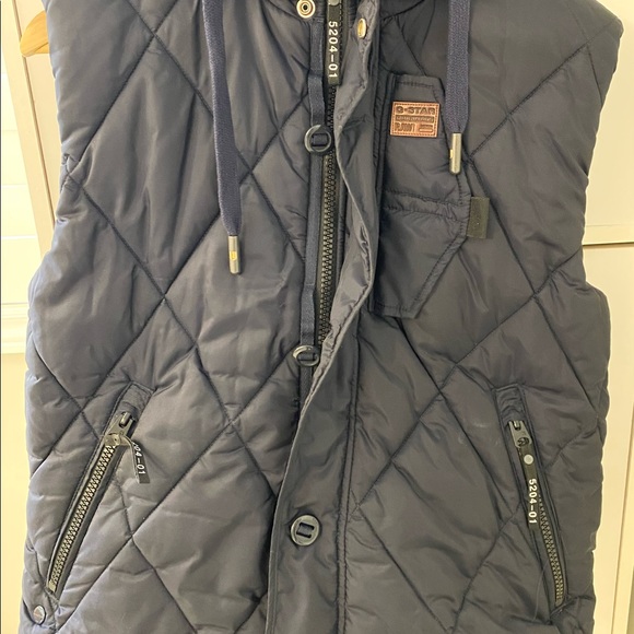 G-star raw denim Doonray quilted weather vest with hoodie - Picture 3 of 8